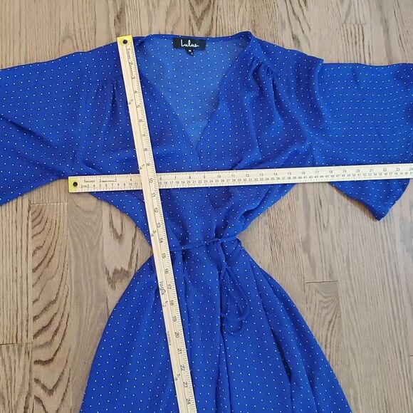 LULUS FARAH ROYAL BLUE TRUE WRAP DRESS MIDI SIZE MEDIUM SIZE MEDIUM LULU'S - Picture 13 of 14